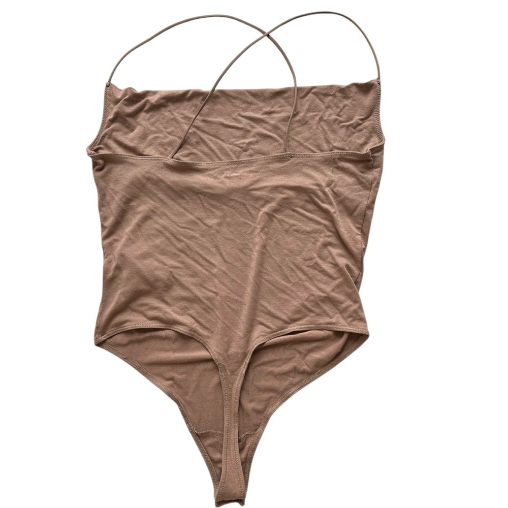 Abercrombie & Fitch Bodysuit Soft A&F Drapey Brown Medium Crisscross Back Straps - Picture 5 of 11